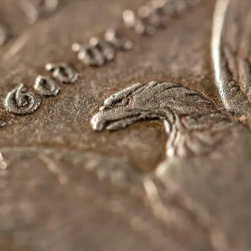 American silver dollar. US coin 1902 head