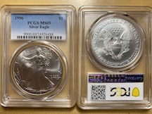 1996 American Silver Eagle PCGS MS69