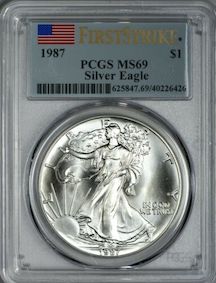 1987 Silver Eagle PCGS MS69 First Strike