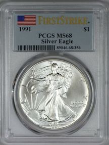 1991 American Silver Eagle PCGS MS68 First Strike