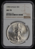 1993 MS 70 NGC American Silver Eagle