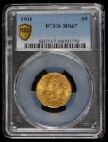 1901 PCGS MS 67 $5 Liberty Head Gold Piece