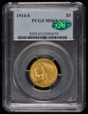 1914-S PCGS MS 63 $5 Indian Head Half Eagle Gold Piece CAC Sticker