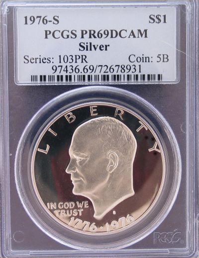 1976-S Eisenhower Silver Dollar PCGS  Proof 69 Deep Cameo obv