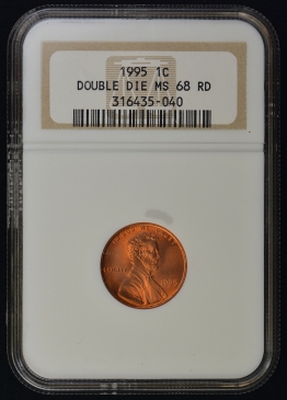 1995 Lincoln Cent Double Die Obverse NGC MS68 Red