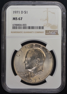 1971-D MS 67 NGC U.S United States Ike (Eisenhower) Dollar $1