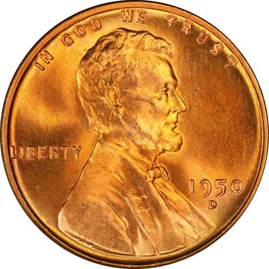1950 D Lincoln Cent PCGS MS67 Red - Very Scarce - Only 16 Finer at PCGS - Lovely