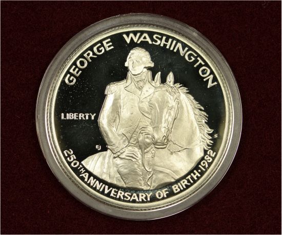 1982-S Silver Washington 250th Commemorative PROOF Half Dollar with OGP & COA