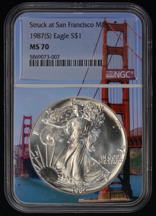 1987 (S) MS 70 NGC American Silver Eagle 