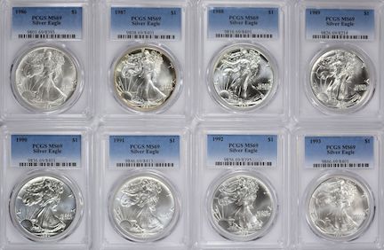 1986-2023 PCGS MS69 Complete Silver Eagle Set (39 Coins) - American