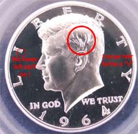 Accented Hair JFK Kennedy Half Dollar Obverse
